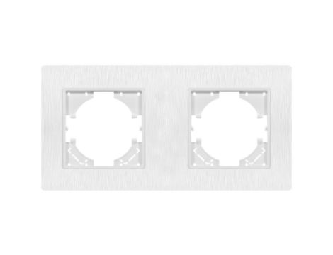 Ramka podwójna MODERN-Q, biały plastik szczotkowany (linia Basic Touch)