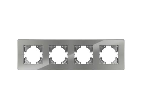 Ramka poczwórna MODERN-Q, szary akryl (linia Acrylic Shine)