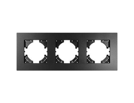 Ramka potrójna MODERN-Q, czarne aluminium gładkie (linia Alu Pure)