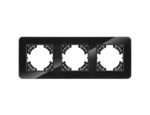 Ramka potrójna MODERN-Q, czarne szkło (linia Crystal)