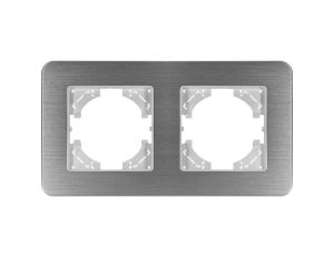 Ramka podwójna MODERN-Q, aluminium szczotkowane (linia Alu Touch)