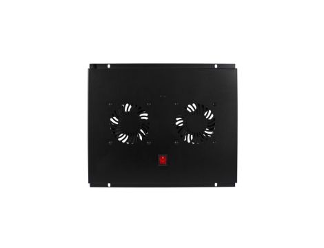 Panel 2x wentylator RACK 19 do szaf 600x600 podsufitowy czarny NEKU FLR GREEN