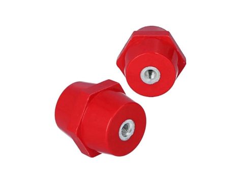 Izolator Wsporczy Czerwony Sześciokątny M8 Z Poliestru 600V H=35mm