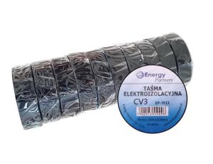 CV3 (EP-1933) CZA10 - taśma elektroizolacyjna PCW (zestaw 10 rolek 19mm x 33m x 0.18mm) czarna