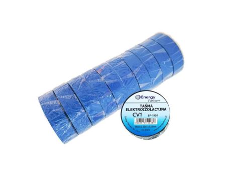 CV1 (EP-1920) NIE10 - taśma elektroizolacyjna PCW (zestaw 10 rolek 19mm x 20m x 0.13mm) niebieska