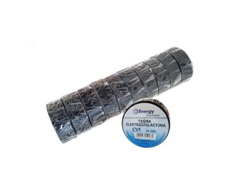 CV1 (EP-1910) CZA10 - taśma elektroizolacyjna PCW (zestaw 10 rolek 19mm x 9.1m x 0.13mm) czarna