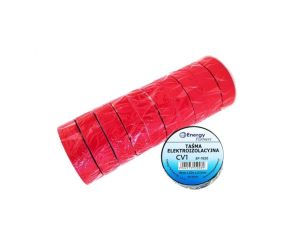 CV1 (EP-1920) CZE10 - taśma elektroizolacyjna PCW (zestaw 10 rolek 19mm x 20m x 0.13mm) czerwona