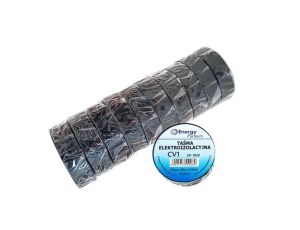 CV1 (EP-1920) CZA10 - taśma elektroizolacyjna PCW (zestaw 10 rolek 19mm x 20m x 0.13mm) czarna