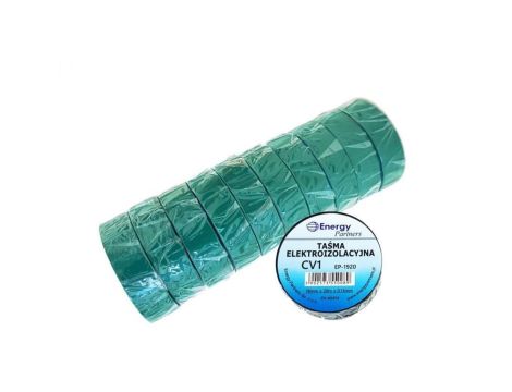 CV1 (EP-1920) ZIE10 - taśma elektroizolacyjna PCW (zestaw 10 rolek 19mm x 20m x 0.13mm) zielona