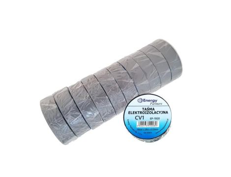 CV1 (EP-1920) SZA10 - taśma elektroizolacyjna PCW (zestaw 10 rolek 19mm x 20m x 0.13mm) szara