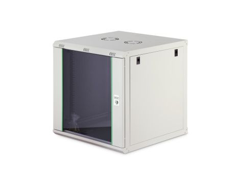 Szafa sieciowa wisząca Dynamic 19 12U rack 600x600, drzwi szyba, szary, niezłożona, 60kg DN-37110
