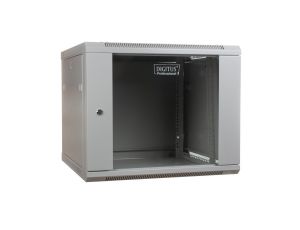 Szafa sieciowa wisząca 19 6U rack 600x600, drzwi szyba, szary, niedzielona, złożona, 60kg DN-W19 06U/600