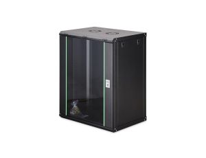 Szafa sieciowa wisząca Dynamic 19 16U rack 600x450, drzwi szyba, czarny, niezłożona, 60kg DN-37113