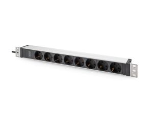 Listwa zasilająca PDU 19 Rack, 8x gniazdo unischuko 16A/230 V, 2.0m, 1x wtyk C20 , 16A, aluminiowa DN-95428