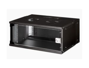 Szafa sieciowa wisząca 19 4U, SOHO PRO 240 x 540 x 400 mm, drzwi szyba, czarny, niezłożona, 60kg DN-49201