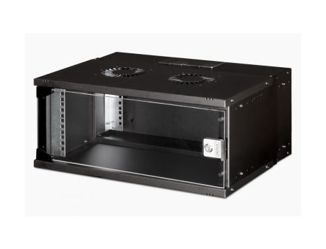 Szafa sieciowa wisząca 19 4U, SOHO PRO 240 x 540 x 400 mm, drzwi szyba, czarny, niezłożona, 60kg DN-49201