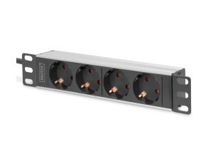 Listwa zasilająca PDU 10 Rack 4x gniazdo schuko,2.0m, 1x wtyk schuko, 16A, aluminiowa DN-95418