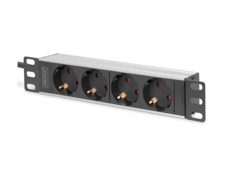 Listwa zasilająca PDU 10 Rack 4x gniazdo schuko,2.0m, 1x wtyk schuko, 16A, aluminiowa DN-95418