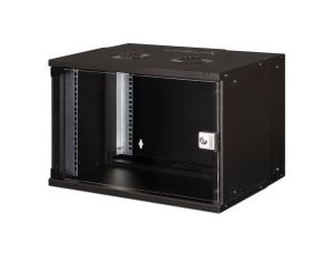 Szafa sieciowa wisząca 19 7U, SOHO PRO 370 x 540 x 400 mm, drzwi szyba, czarny, niezłożona, 60kg DN-49203