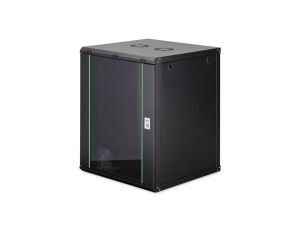 Szafa sieciowa wisząca Dynamic 19 16U rack 600x600, drzwi szyba, czarny, niezłożona, 60kg DN-37115