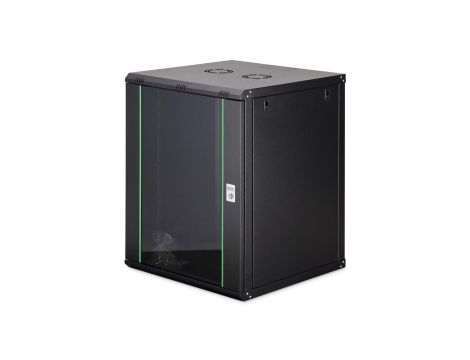 Szafa sieciowa wisząca Dynamic 19 16U rack 600x600, drzwi szyba, czarny, niezłożona, 60kg DN-37115