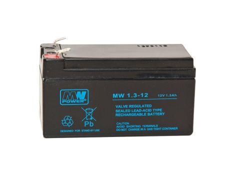 Akumulator 1.3Ah 12V 97*47*59 (T0) 6-9lat MW 1.3-12 MW Power