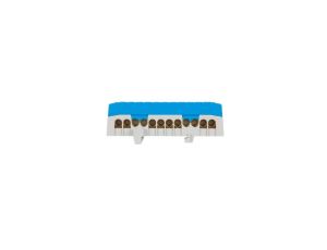 Listwa zaciskowa przewodu zerowego 12X16mm2 do montażu na szynie DIN35 690V 63A niebieski 0927-00