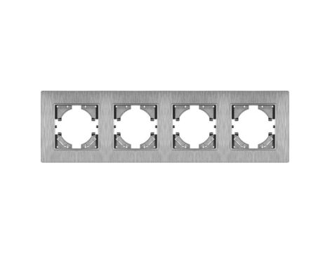 Ramka poczwórna MODERN-Q, szary plastik szczotkowany (linia Basic Touch)