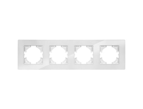 Ramka poczwórna MODERN-Q, biały akryl (linia Acrylic Shine)