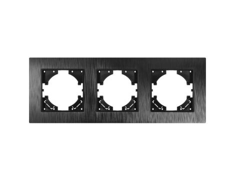 Ramka potrójna MODERN-Q, czarny plastik szczotkowany (linia Basic Touch)