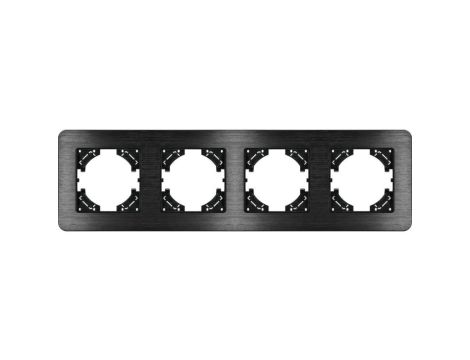 Ramka poczwórna MODERN-Q, czarne aluminium szczotkowane (linia Alu Touch)