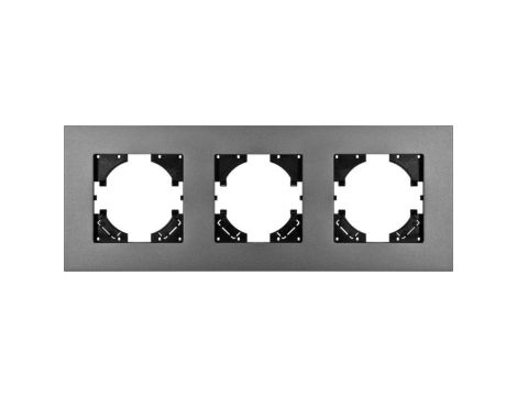 Ramka potrójna MODERN-Q, szare aluminium gładkie (linia Alu Pure)
