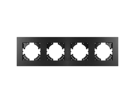 Ramka poczwórna MODERN-Q, czarne aluminium gładkie (linia Alu Pure)