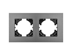 Ramka podwójna MODERN-Q, szare aluminium gładkie (linia Alu Pure)