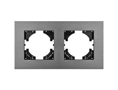 Ramka podwójna MODERN-Q, szare aluminium gładkie (linia Alu Pure)