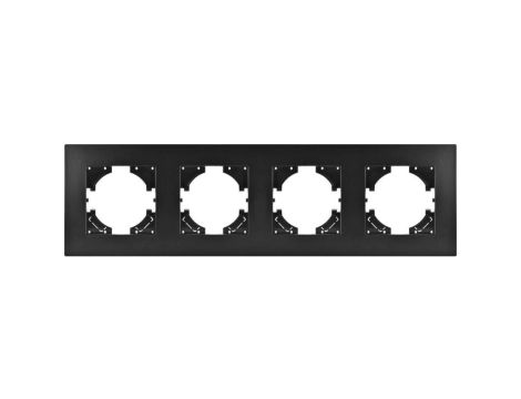 Ramka poczwórna MODERN-Q, czarny plastik (linia Basic)