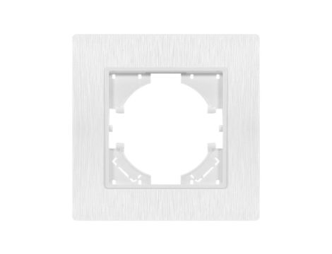Ramka pojedyncza MODERN-Q, biały plastik szczotkowany (linia Basic Touch)