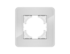 Ramka pojedyncza MODERN-Q, białe szkło (linia Crystal)