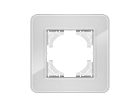 Ramka pojedyncza MODERN-Q, białe szkło (linia Crystal)