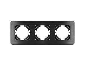 Ramka potrójna MODERN-Q, czarne aluminium szczotkowane (linia Alu Touch)