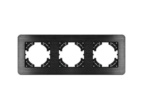 Ramka potrójna MODERN-Q, czarne aluminium szczotkowane (linia Alu Touch)