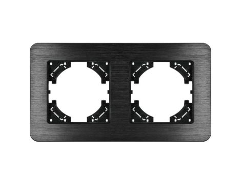 Ramka podwójna MODERN-Q, czarne aluminium szczotkowane (linia Alu Touch)