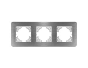 Ramka potrójna MODERN-Q, aluminium szczotkowane (linia Alu Touch)
