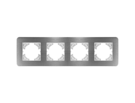 Ramka poczwórna MODERN-Q, aluminium szczotkowane (linia Alu Touch)