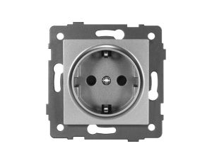Gniazdo pojedyncze 2P+Z SCHUKO MODERN-Q, 16A-250V~, szare