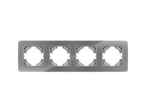 Ramka poczwórna MODERN-Q, szare szkło (linia Crystal)
