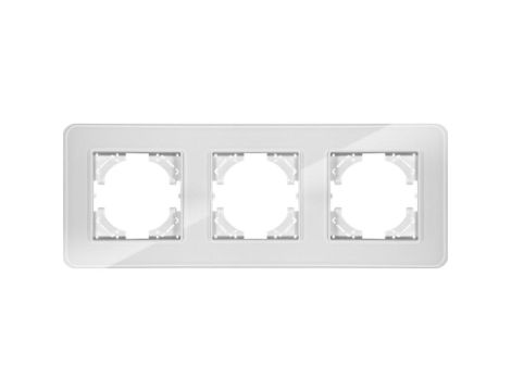 Ramka potrójna MODERN-Q, białe szkło (linia Crystal)