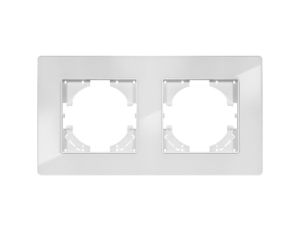 Ramka podwójna MODERN-Q, biały akryl (linia Acrylic Shine)