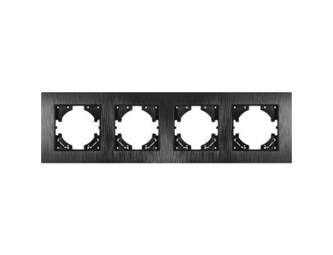 Ramka poczwórna MODERN-Q, czarny plastik szczotkowany (linia Basic Touch)