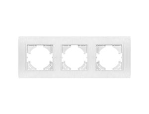 Ramka potrójna MODERN-Q, biały plastik szczotkowany (linia Basic Touch)